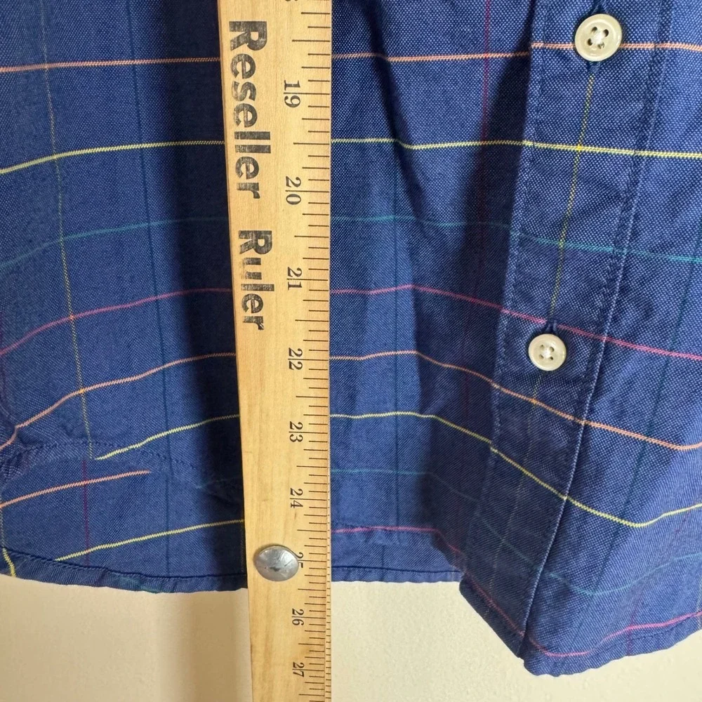 J.Crew Men's Slim Untucked Pima Cotton Button Down Shirt Blue Plaid XS